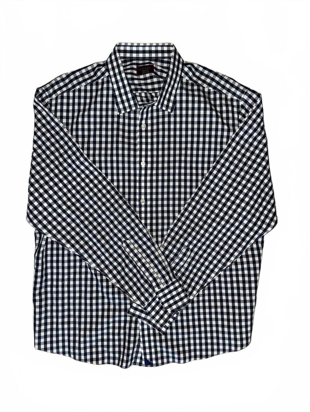 Men's Untuckit black and white plaid button-up shirt size 2XL